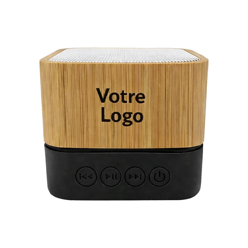 Haut-parleur sans fil en bambou personnalisé